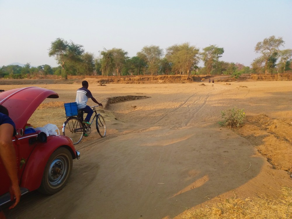 Filing up the car before we take on the river